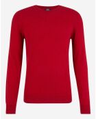 Pull 100% Cachemire Bachron col rond rouge