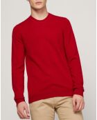 Pull 100% Cachemire Bachsweat col rond rouge