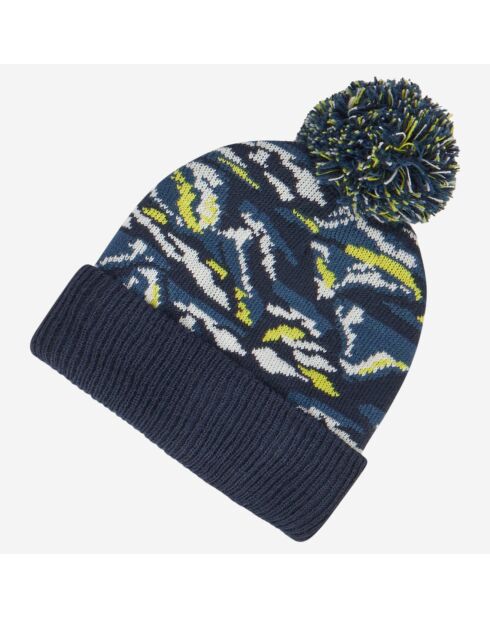 Bonnet Adrien en Maille à motifs bleu marine