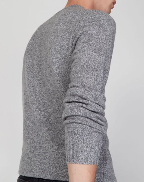 Pull en Cachemire & Laine Begood col rond gris