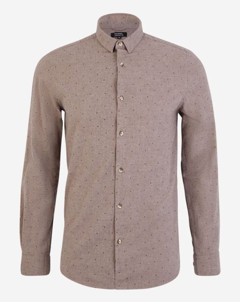 Chemise droite Krint Flannel imprimée taupe