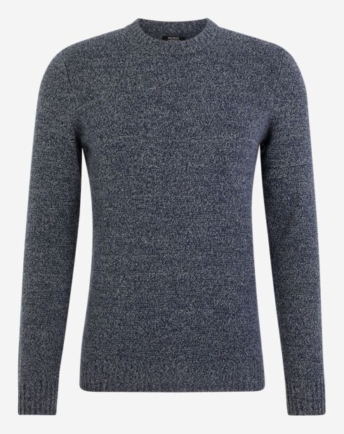 Pull en Cachemire & Laine Begood col rond bleu marine