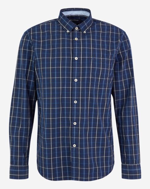 Chemise regular Pocket carreaux bleu/écru