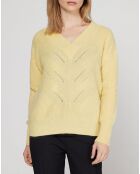 Pull en Cachemire & Alpaga Nala col V jaune