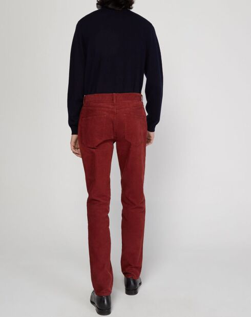 Pantalon en Velours Fulour bordeaux