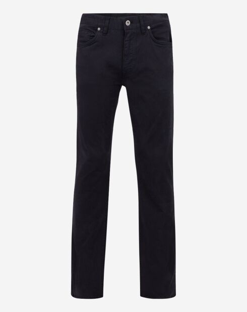 Pantalon stretch droit 5 poches bleu marine