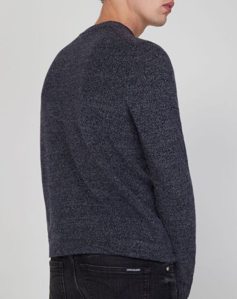 Pull en Cachemire & Laine Begood col rond bleu marine