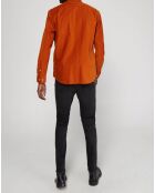 Chemise regular en Velours milleraies orange