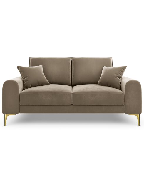 Canapé 2 places velours madara beige - 172x102x90 cm