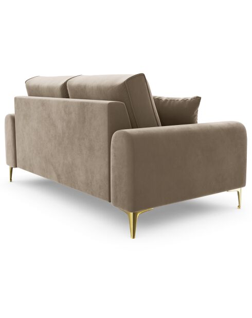 Canapé 2 places velours madara beige - 172x102x90 cm