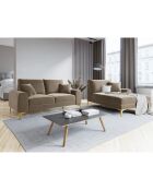 Canapé 2 places velours madara beige - 172x102x90 cm