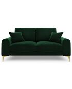 Canapé 2 places velours madara vert bouteille - 172x102x90 cm