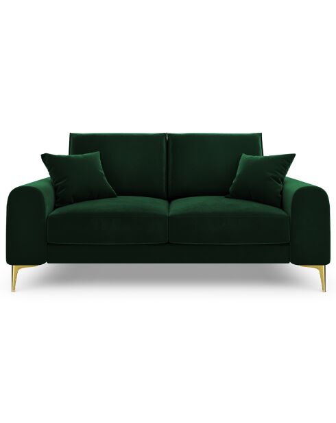 Canapé 2 places velours madara vert bouteille - 172x102x90 cm