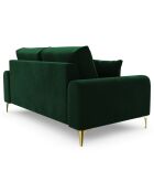 Canapé 2 places velours madara vert bouteille - 172x102x90 cm