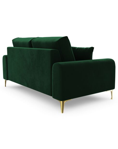 Canapé 2 places velours madara vert bouteille - 172x102x90 cm