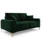 Canapé 2 places velours madara vert bouteille - 172x102x90 cm