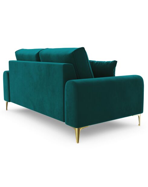 Canapé 2 places velours madara turquoise - 172x102x90 cm