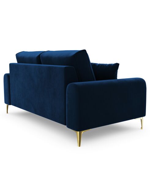 Canapé 2 places velours madara bleu roi - 172x102x90 cm