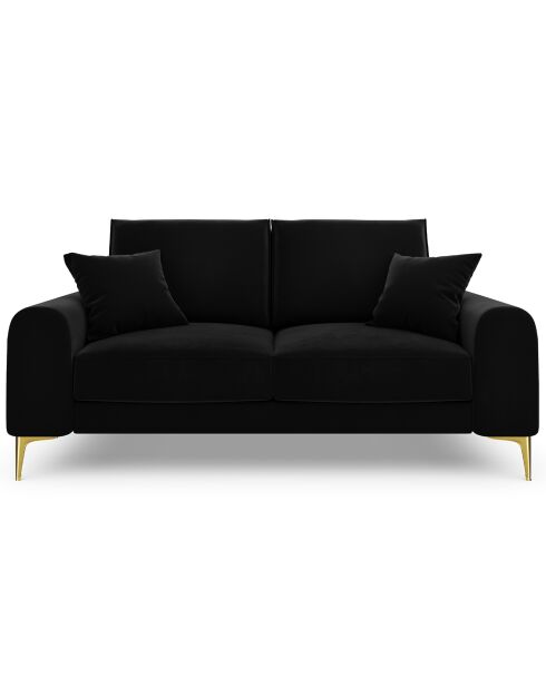 Canapé 2 places velours madara noir - 172x102x90 cm