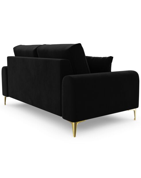 Canapé 2 places velours madara noir - 172x102x90 cm