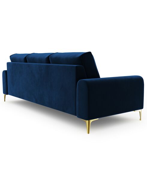 Canapé 3 places velours madara bleu roi - 222x102x90 cm