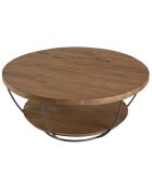 Table basse Sixtine bois naturel  - D.80xH.35 cm