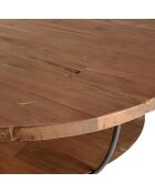 Table basse Sixtine bois naturel  - D.80xH.35 cm