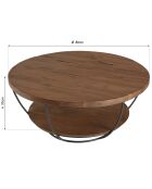 Table basse Sixtine bois naturel  - D.80xH.35 cm