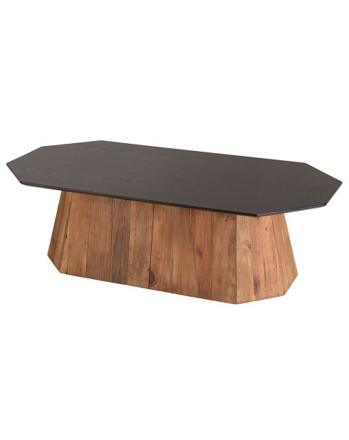 Table basse octogonale Dandy bois naturel  - 120x60x36 cm