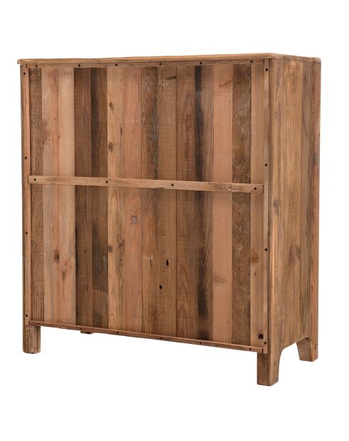 Meuble 2 tiroirs 2 portes avec tiroirs Sandy bois naturel  - 105x48x113 cm