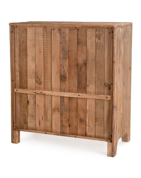 Meuble chiffonnier 5 tiroirs Sandy bois naturel  - 90x48x100 cm