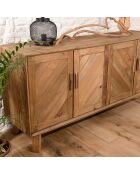 Buffet 4 portes Sandy bois naturel  - 180x47.5x85 cm