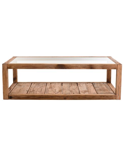 Table basse avec 2 plateaux Sandy bois naturel  - 140x80x43 cm