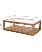 Table basse avec 2 plateaux Sandy bois naturel  - 140x80x43 cm