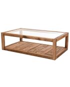 Table basse avec 2 plateaux Sandy bois naturel  - 140x80x43 cm