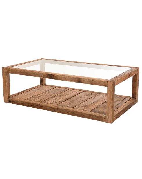 Table basse avec 2 plateaux Sandy bois naturel  - 140x80x43 cm