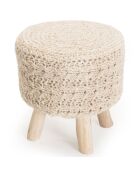 Tabouret rond bois Sacha beige/bois clair  - D.40 cm