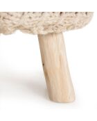 Tabouret rond bois Sacha beige/bois clair  - D.40 cm