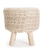 Tabouret rond bois Sacha beige/bois clair  - D.40 cm