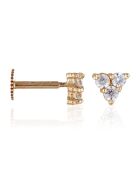 Boucle d'Oreille de Cartilage unitaire Trio Brillant Zircones or jaune