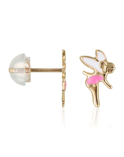 Boucles d'Oreilles enfant Fée Clochette or jaune