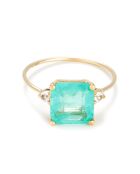 Bague Espoir Topaze verte & Quartz or jaune