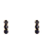 Boucles d'oreilles Trio de puces Saphirs 0.24 ct or jaune