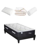 Pack prêt-à-dormir Privilège blanc/gris - 90x190 cm