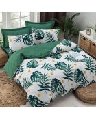 Monstera groen/wit/geel dekbedovertrekset