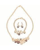 Parure Collier, Bracelet & Boucles d'oreilles Madreperline dorée