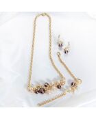 Parure Collier, Bracelet & Boucles d'oreilles Madreperline dorée