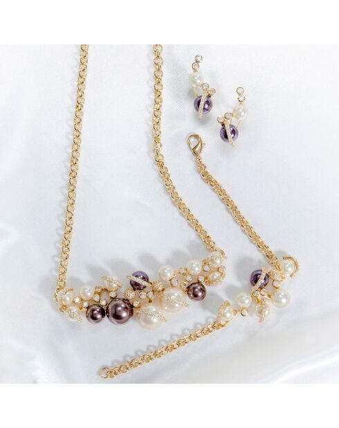 Parure Collier, Bracelet & Boucles d'oreilles Madreperline dorée