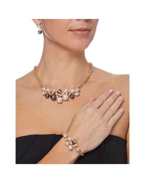 Parure Collier, Bracelet & Boucles d'oreilles Madreperline dorée