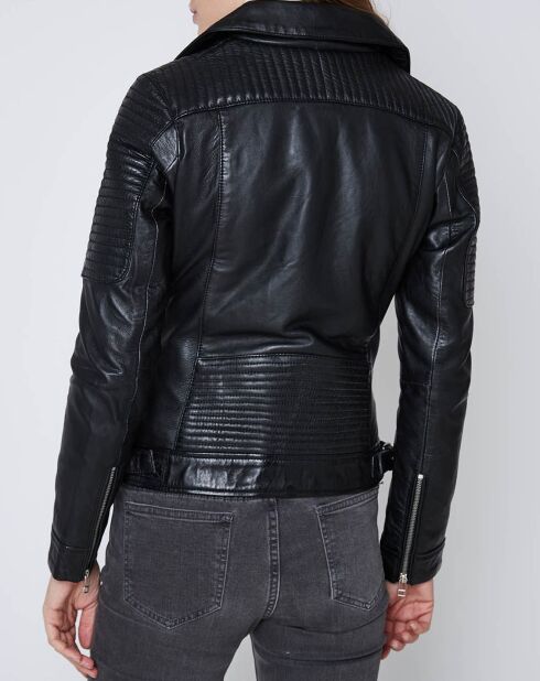 Veste en Cuir Carmen noire